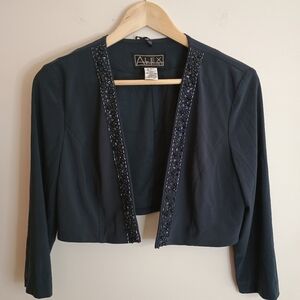 Alex Evenings Dark Gray Embellished Women's Jacket